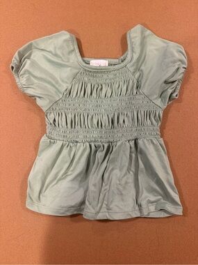btween Sage Green Smocked Peplum Top